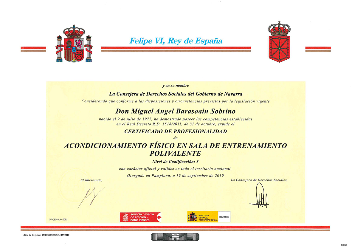ACONDICIONAMIENTO FISICO EN SALA Título de Acondicionamiento físico en sala